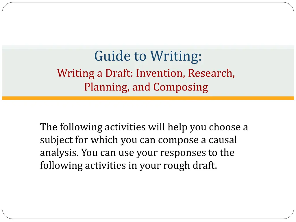 guide to writing