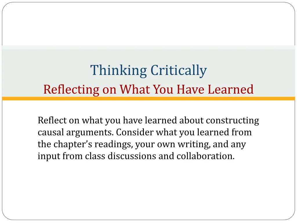 thinking critically