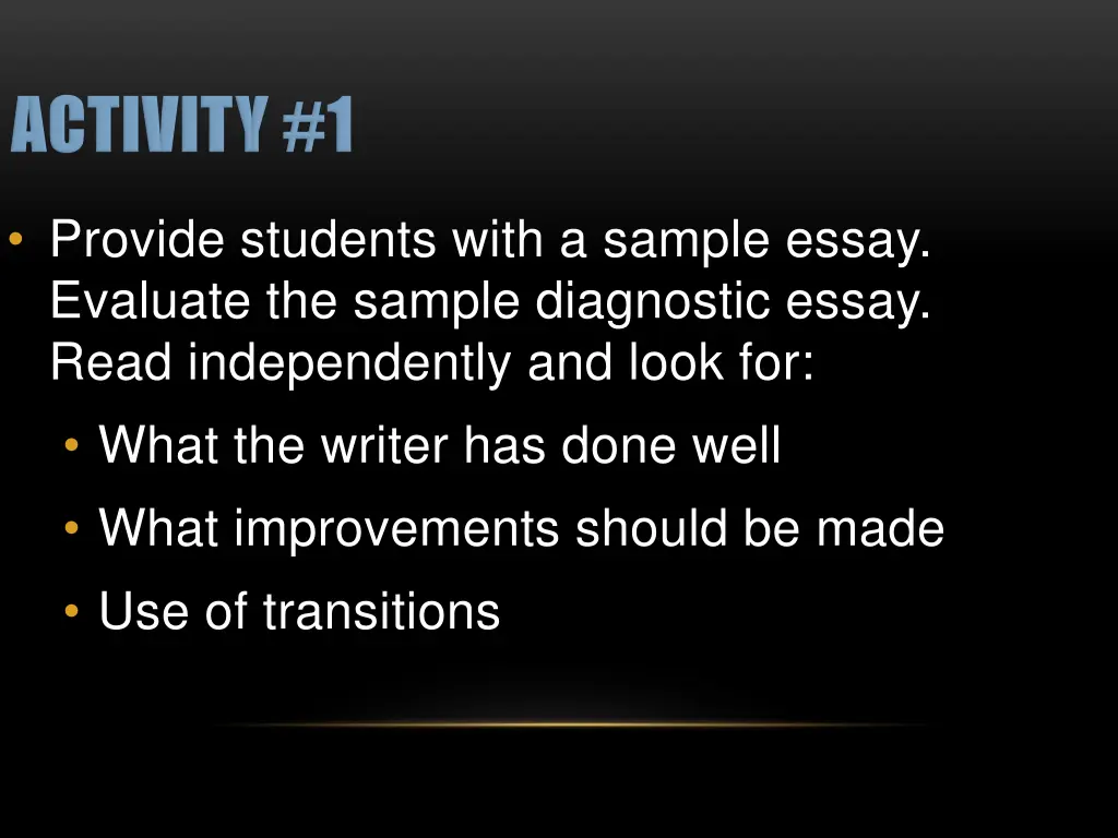 provide students with a sample essay evaluate