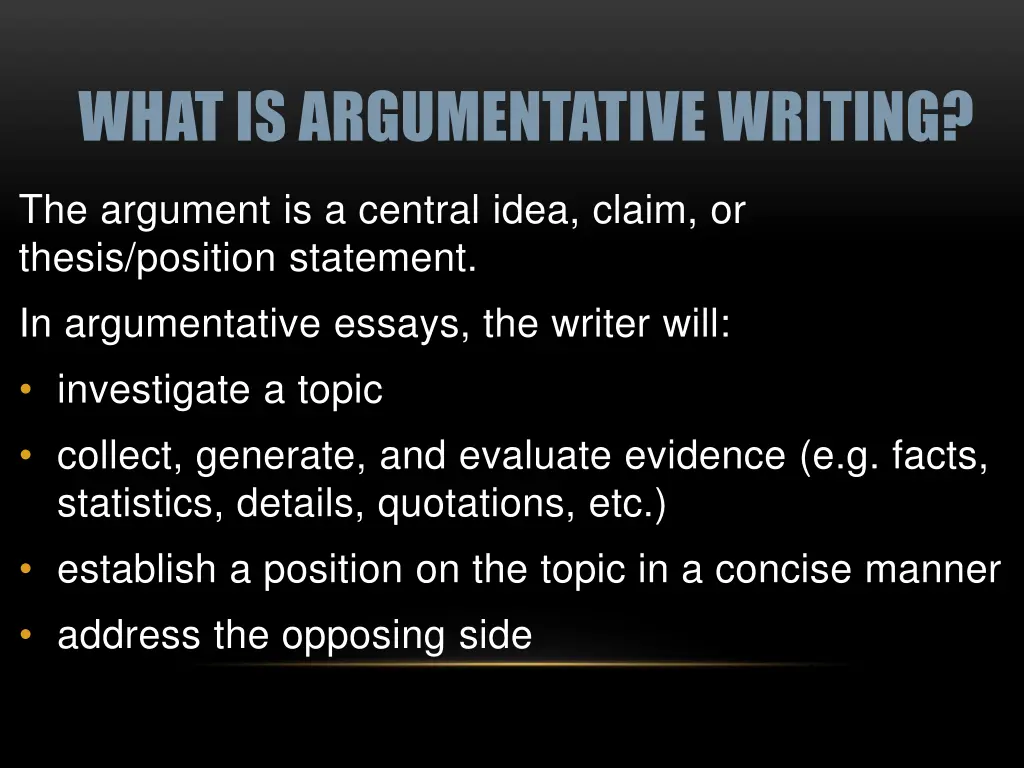 what is argumentative writing