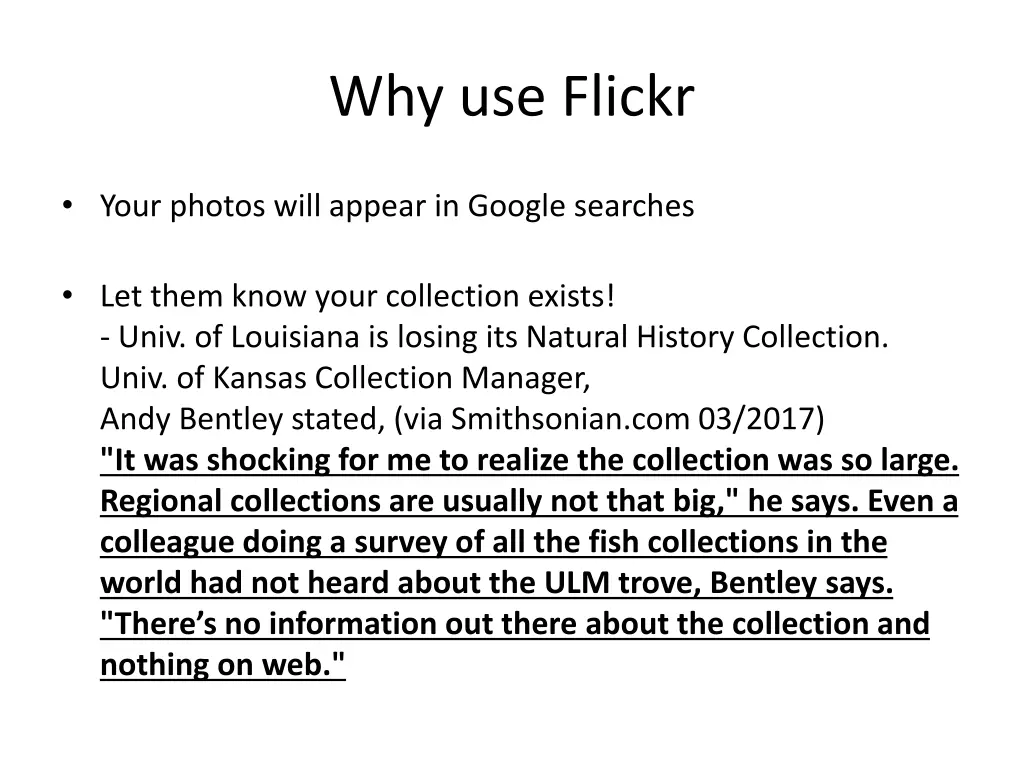 why use flickr