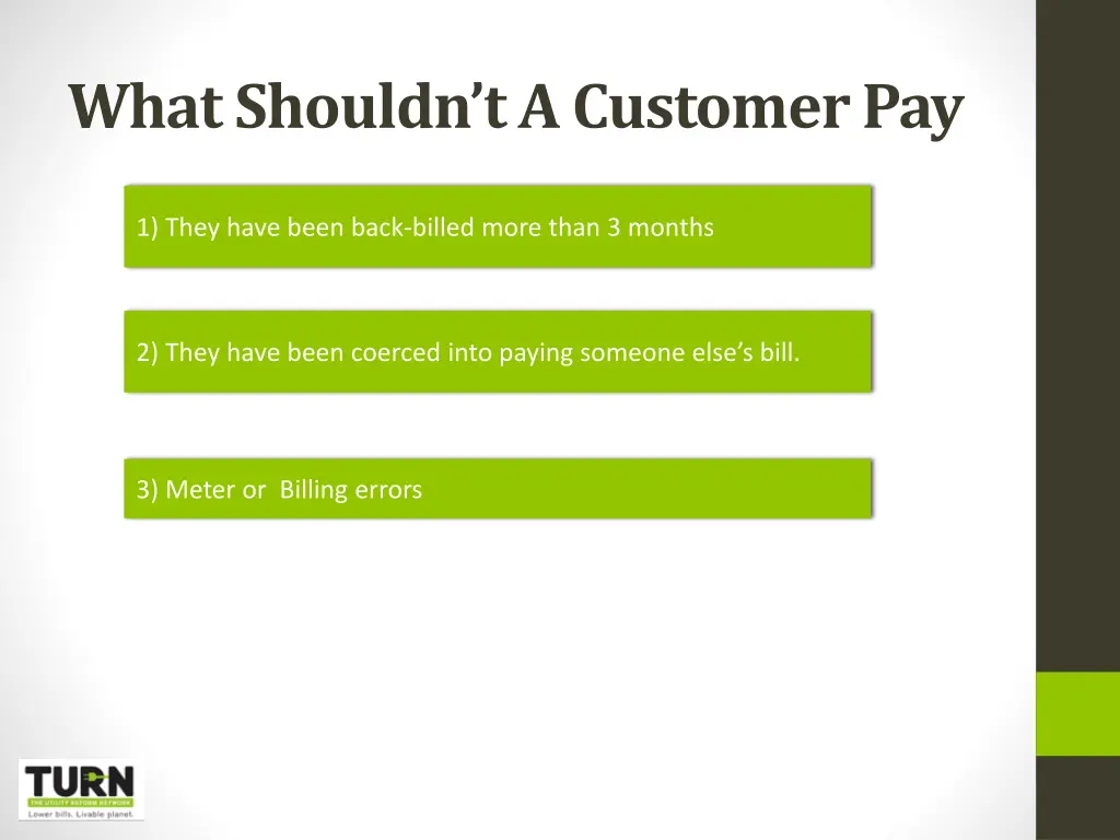 what shouldn t a customer pay