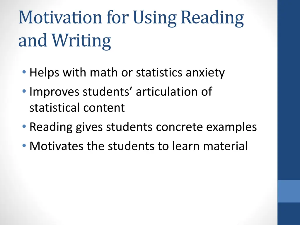 motivation for using reading and writing