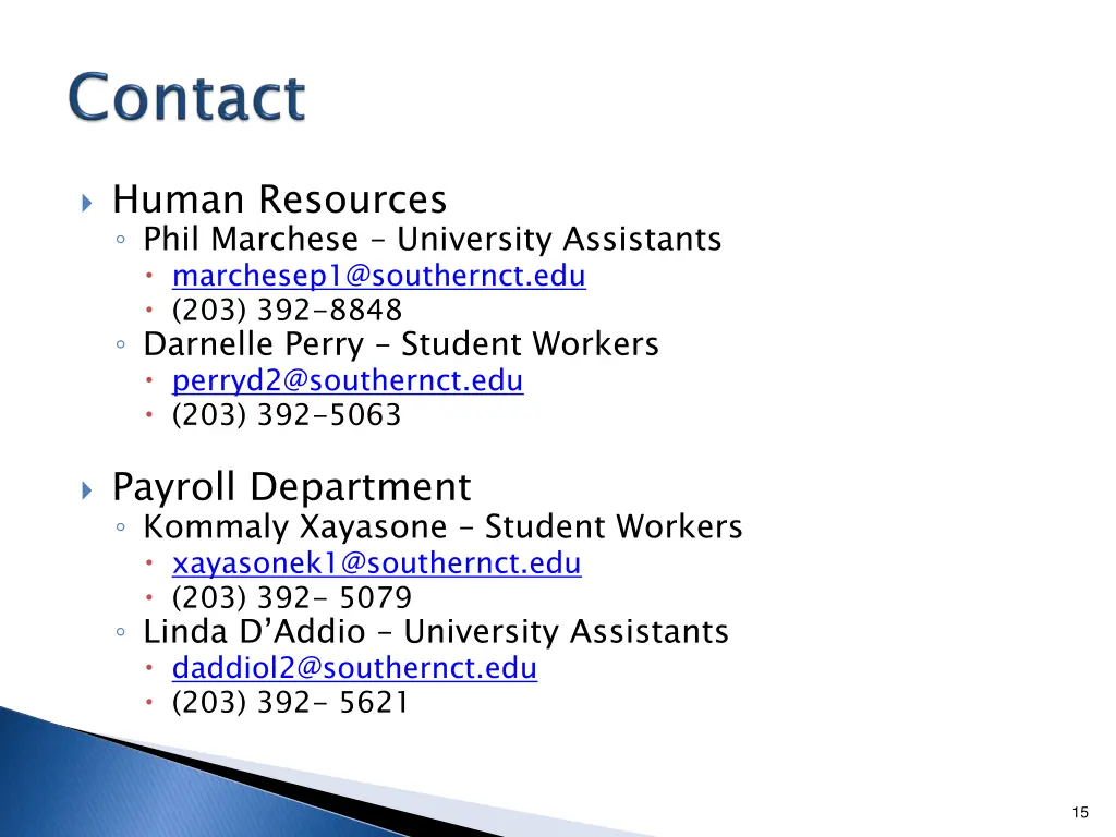 human resources phil marchese university