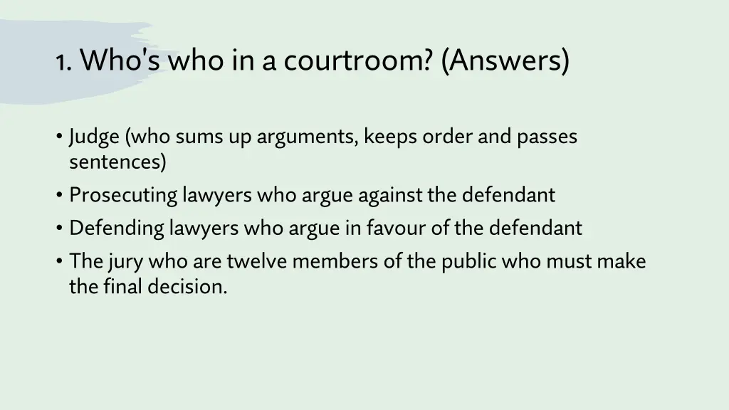 1 who s who in a courtroom answers