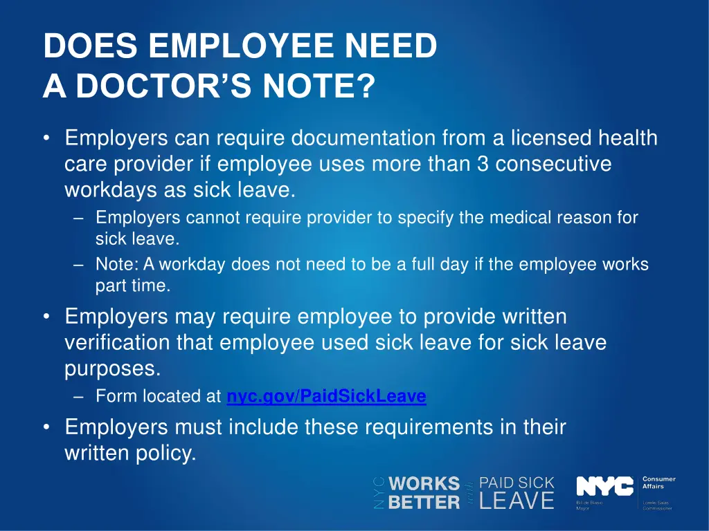 does employee need a doctor s note