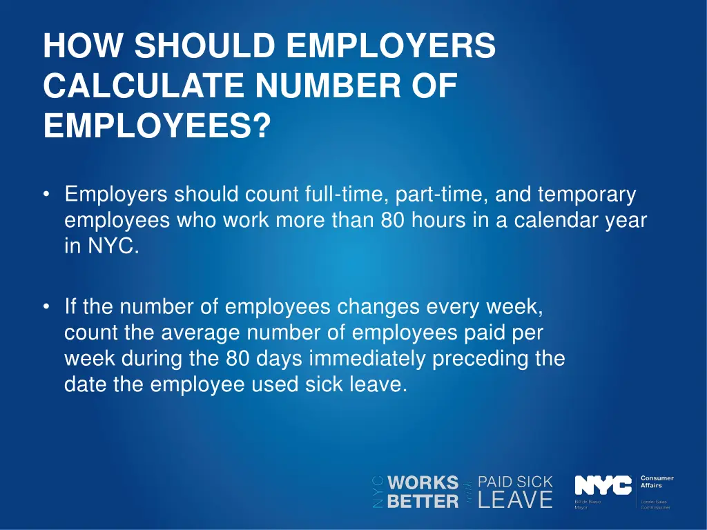 how should employers calculate number of employees