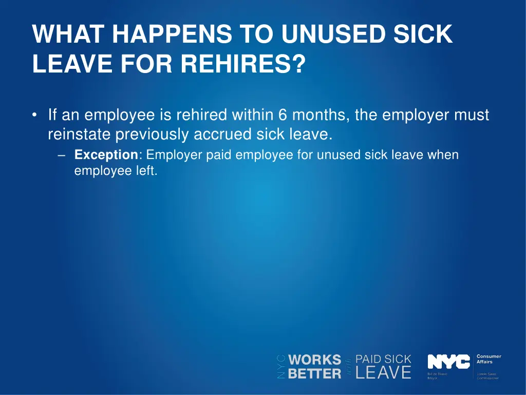 what happens to unused sick leave for rehires