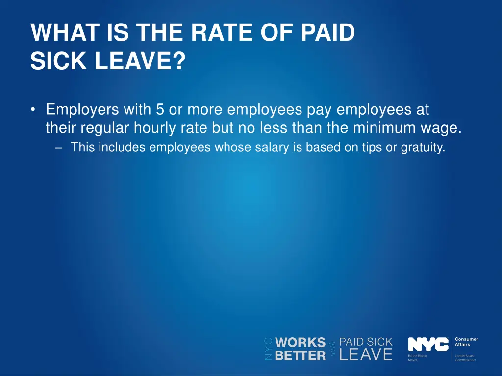 what is the rate of paid sick leave