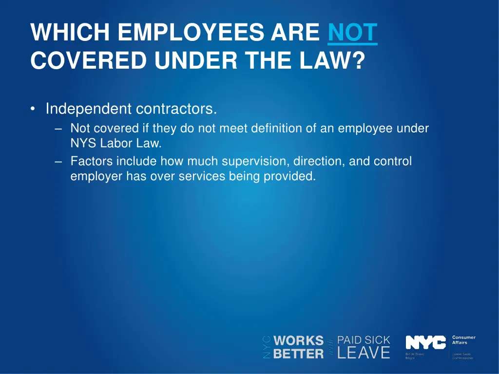 which employees are not covered under the law 3