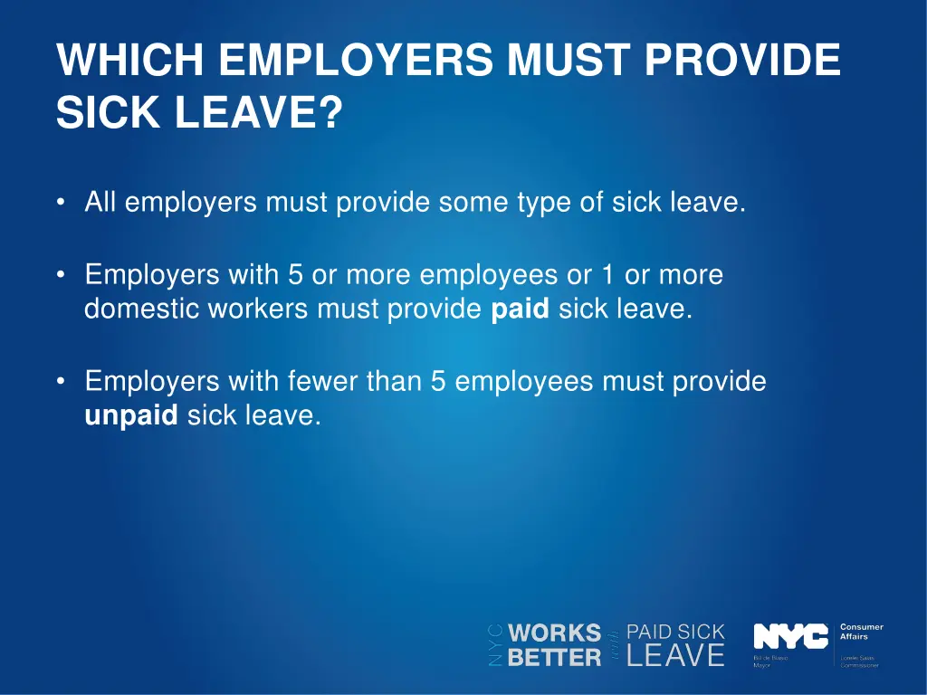 which employers must provide sick leave