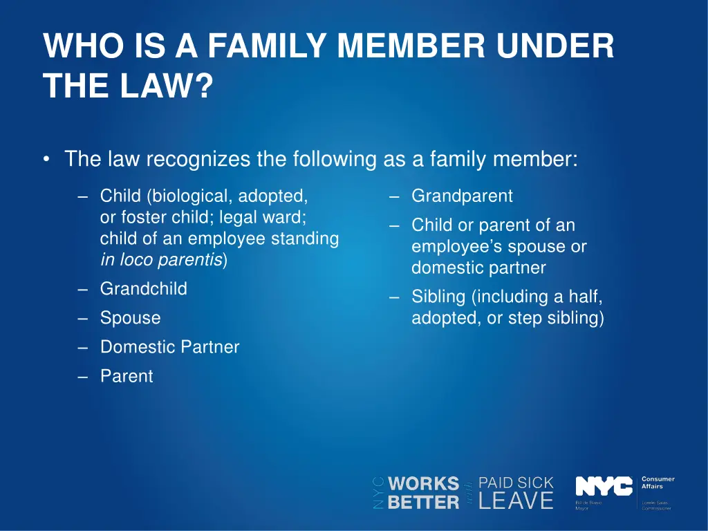 who is a family member under the law