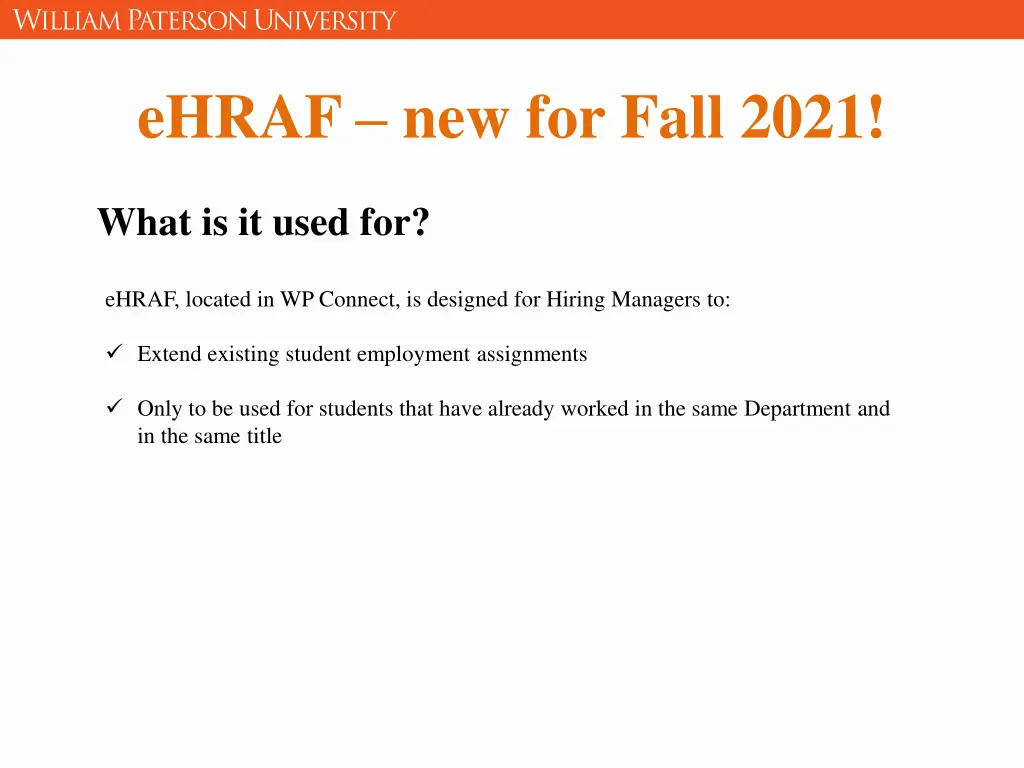 ehraf new for fall 2021