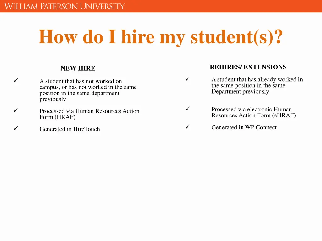 how do i hire my student s