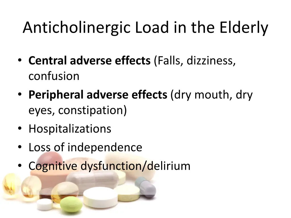 anticholinergic load in the elderly