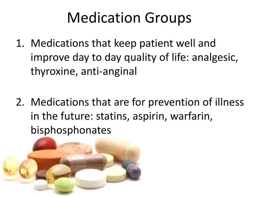 medication groups