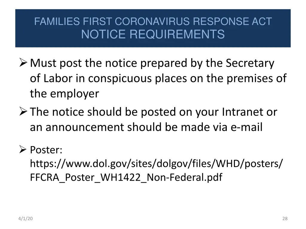 families first coronavirus response act notice