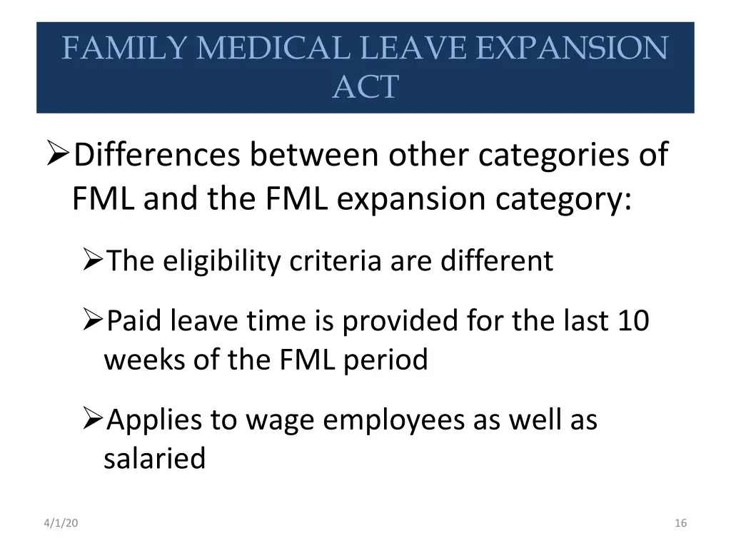 family medical leave expansion act 1