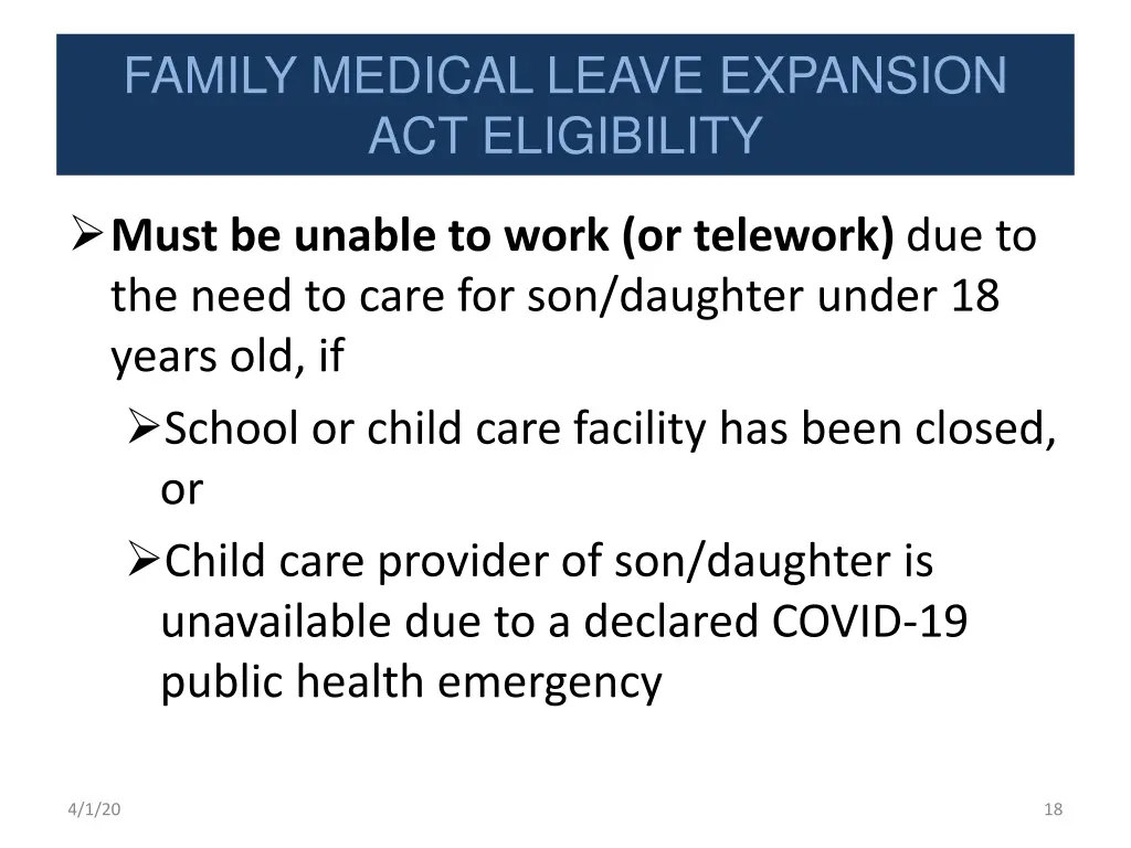 family medical leave expansion act eligibility 1