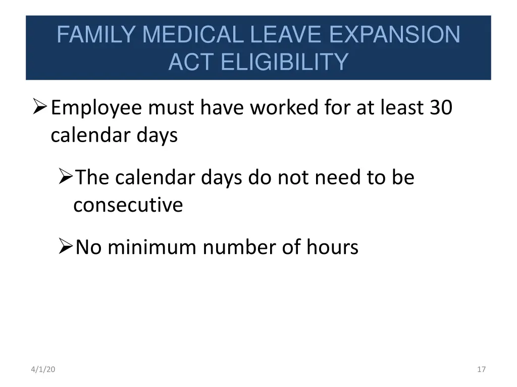 family medical leave expansion act eligibility