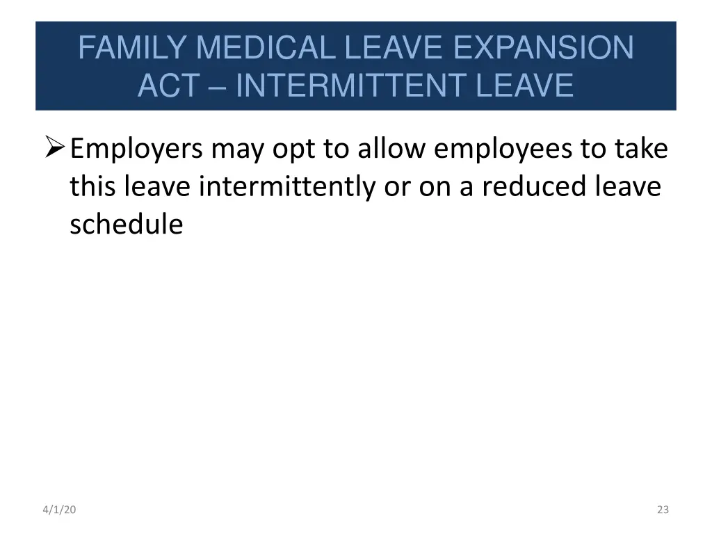 family medical leave expansion act intermittent