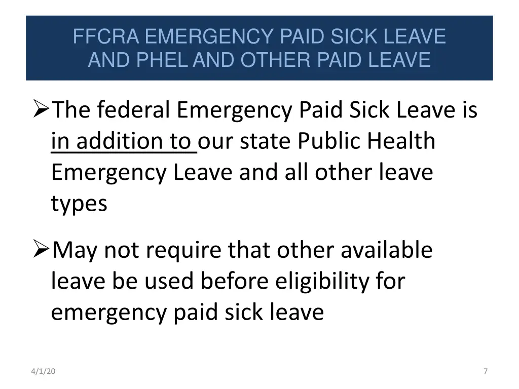 ffcra emergency paid sick leave and phel