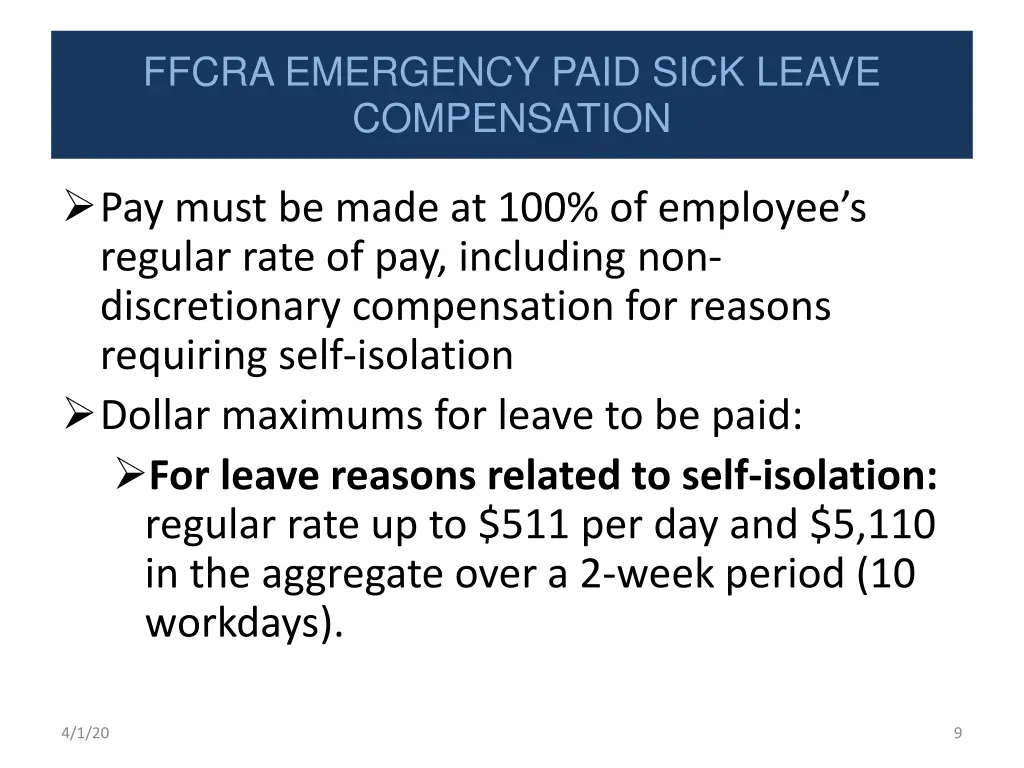 ffcra emergency paid sick leave compensation