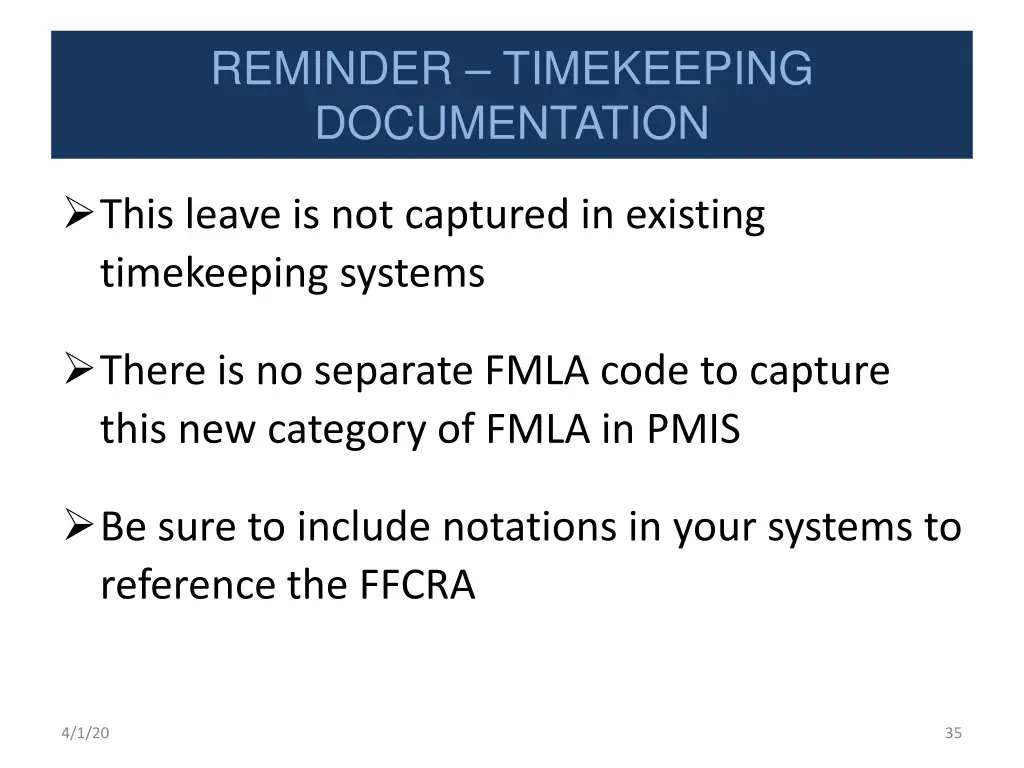 reminder timekeeping documentation