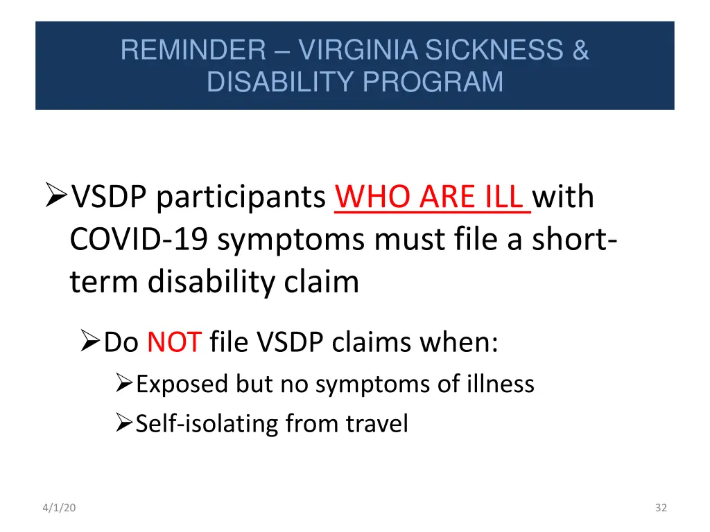 reminder virginia sickness disability program