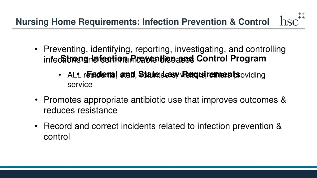 nursing home requirements infection prevention