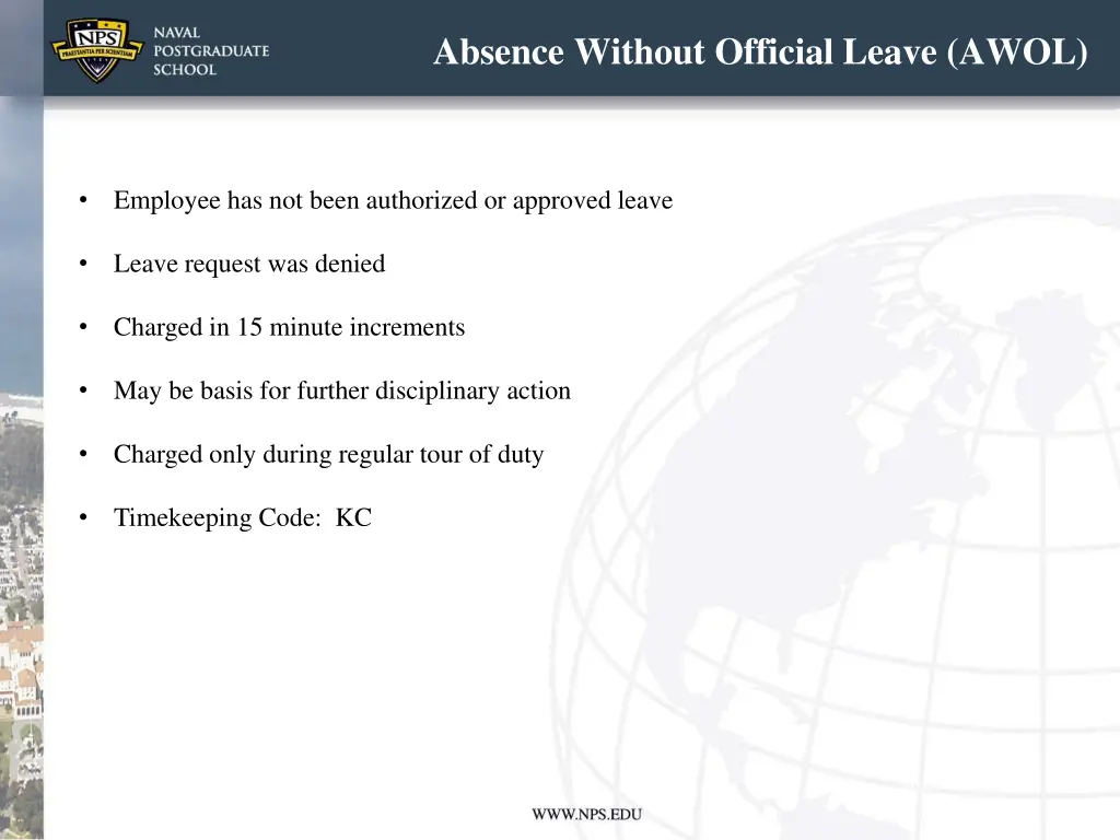 absence without official leave awol