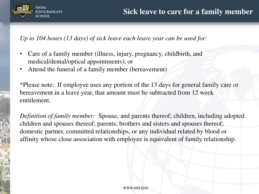 sick leave to care for a family member