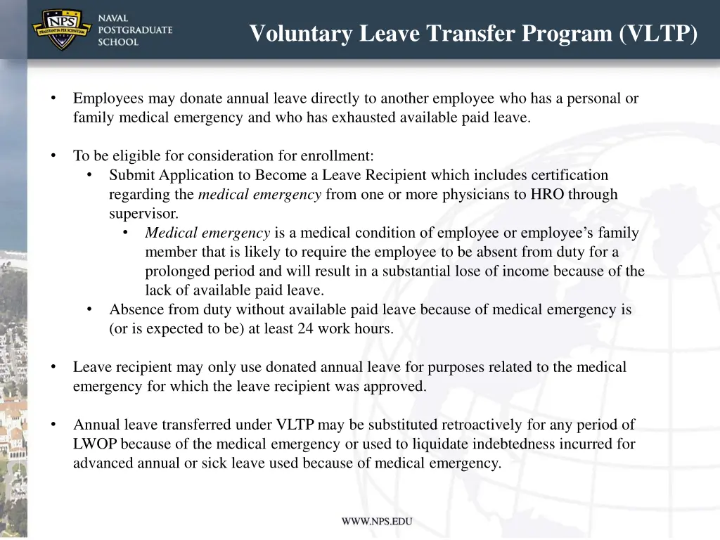 voluntary leave transfer program vltp