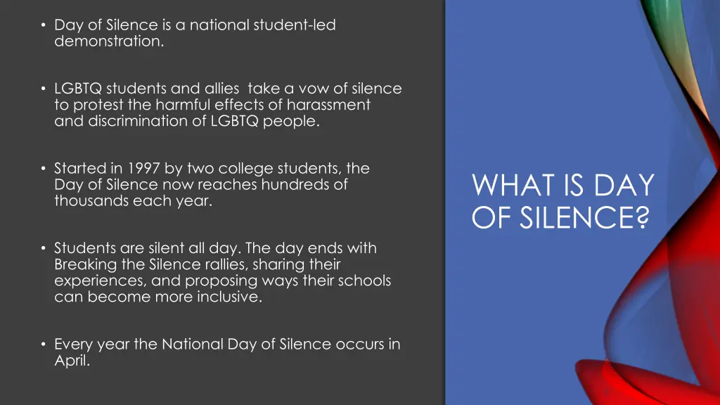 day of silence is a national student