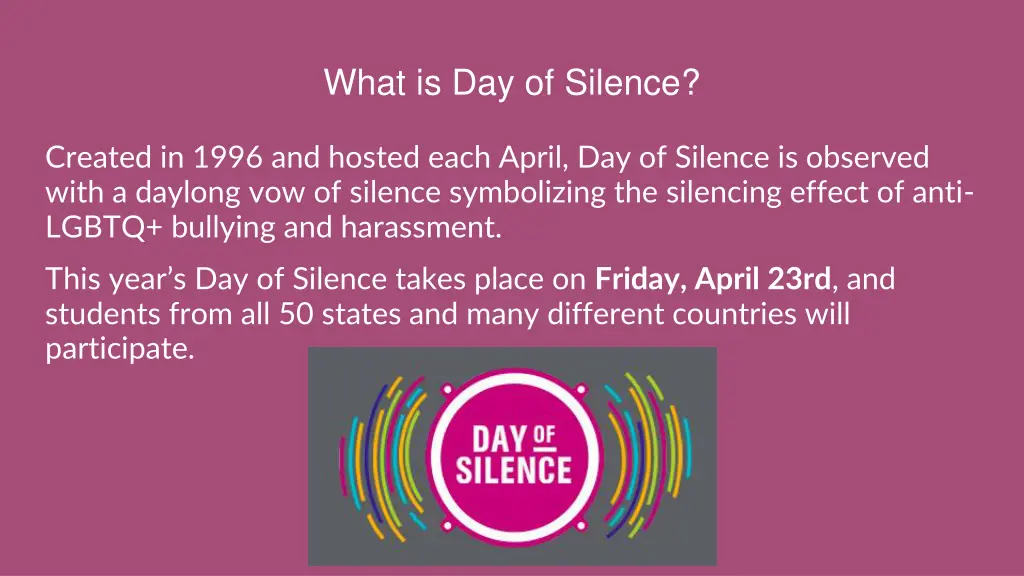 what is day of silence