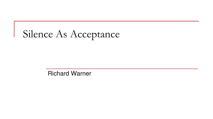 silence as acceptance