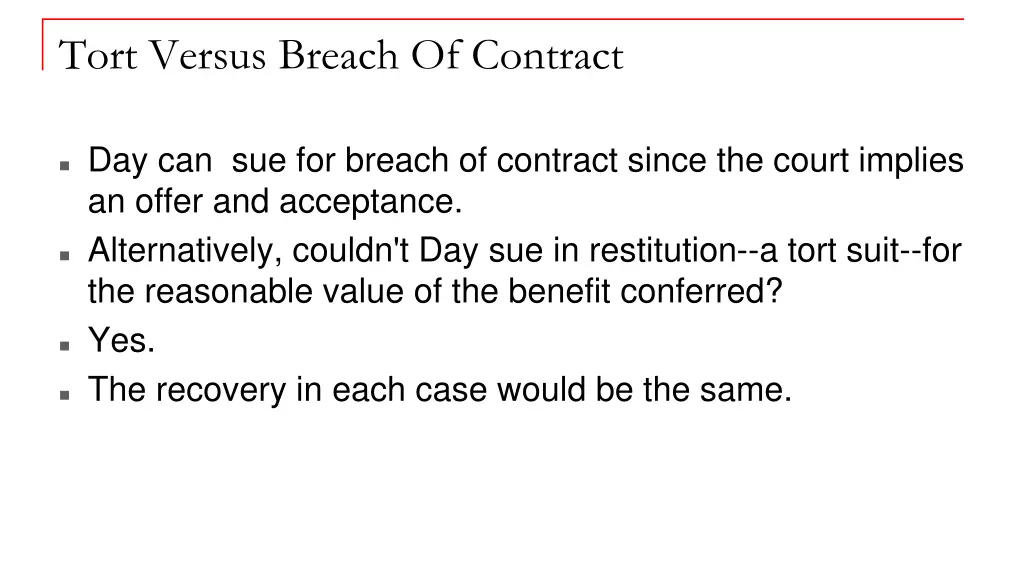 tort versus breach of contract