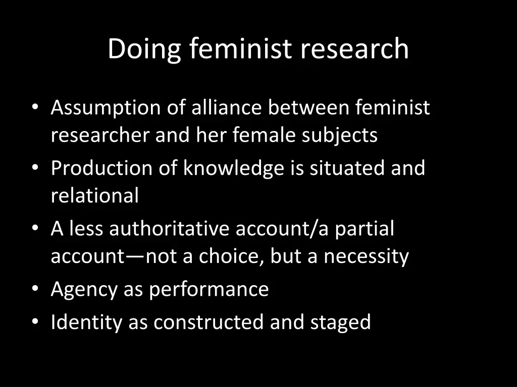 doing feminist research