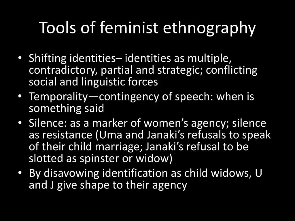 tools of feminist ethnography