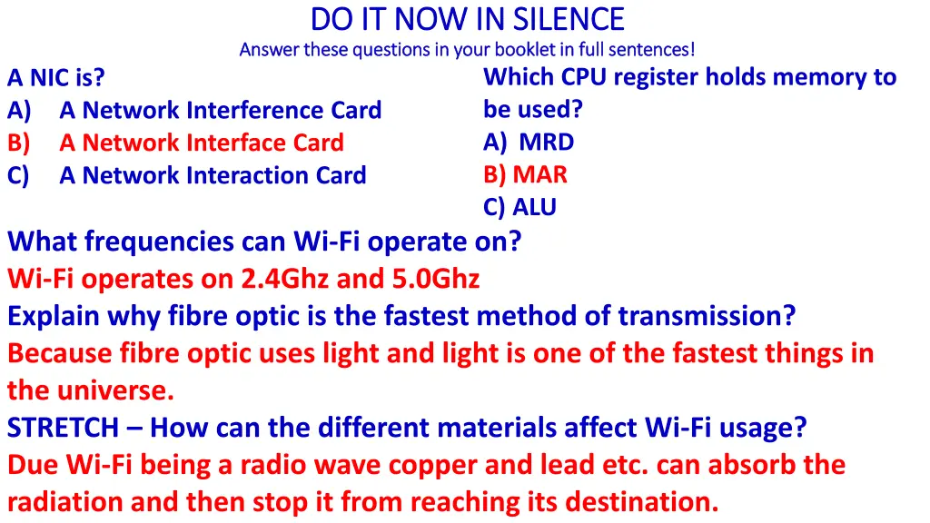 do it now in silence do it now in silence answer 1