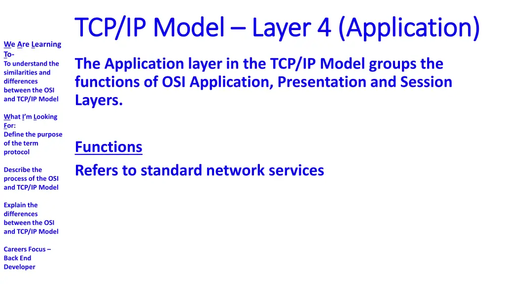 tcp ip model tcp ip model layer 4 application