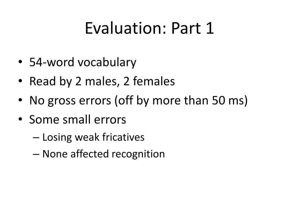 evaluation part 1