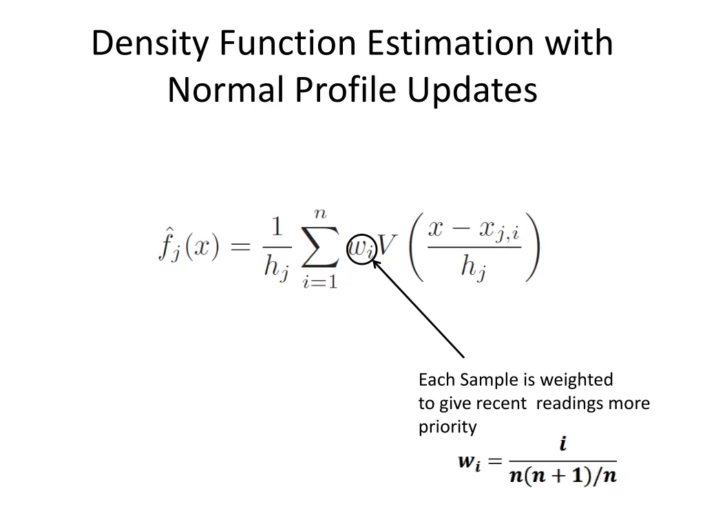 density function estimation with normal profile