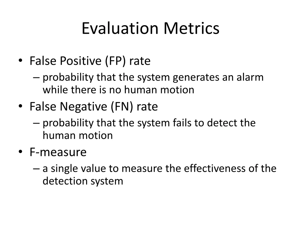 evaluation metrics