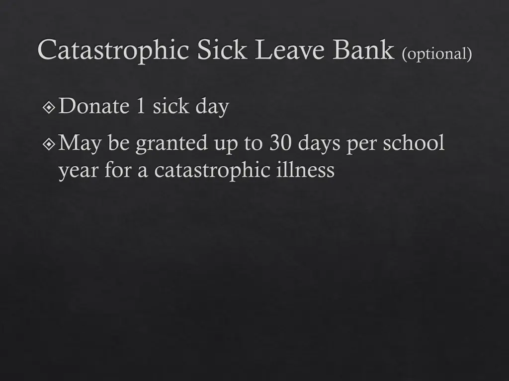 catastrophic sick leave bank optional