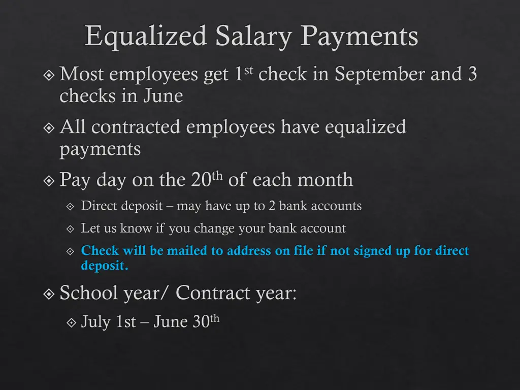 equalized salary payments most employees