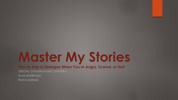 master my stories how to stay in dialogue when