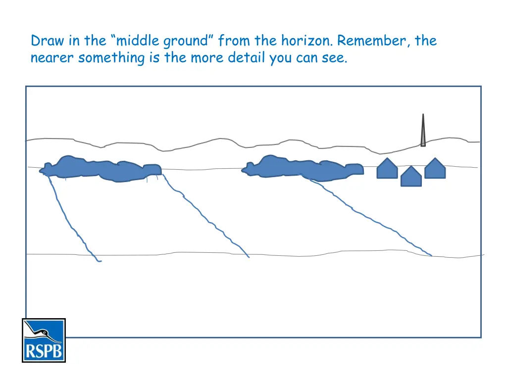 draw in the middle ground from the horizon