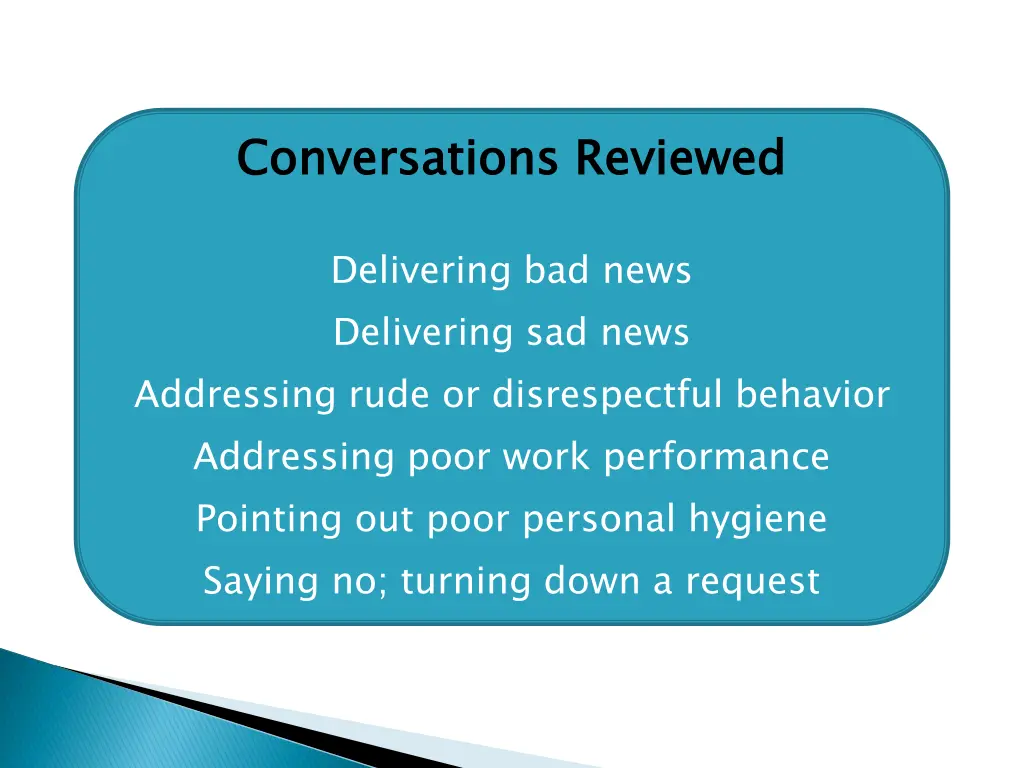 conversations reviewed