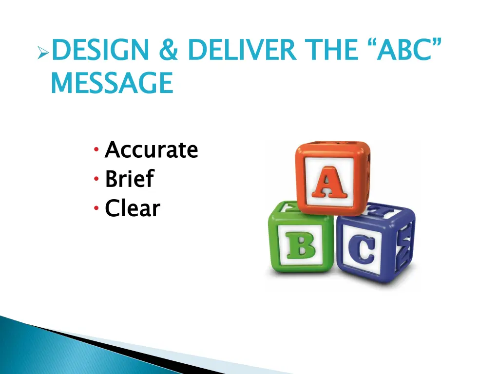 design deliver the abc message